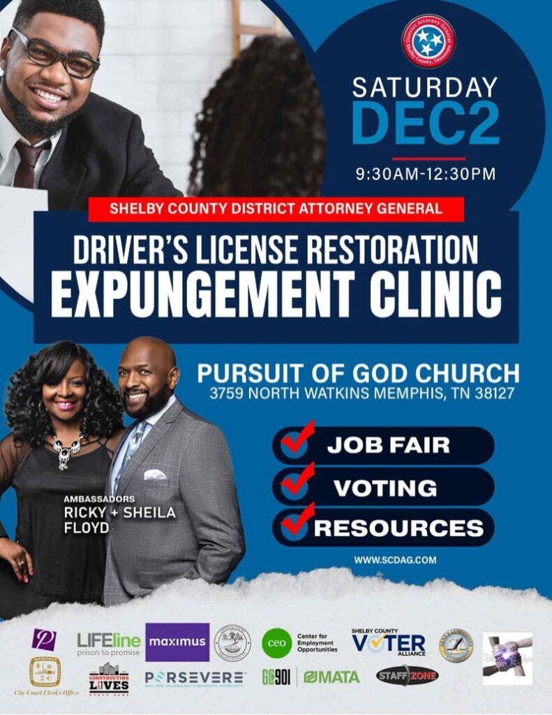 Expungement Clinic & Job Fair 12/2/23 in Frayser Memphis Public Libraries