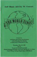 Program flyer for an event titled Orff Music All-City '91 Concert