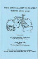 Program for an event titled Orff Music All-City '93 Concert - "Memphis Means Music"