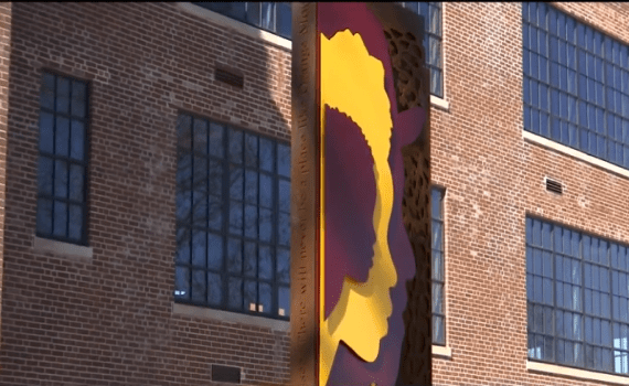 orange mound art piece