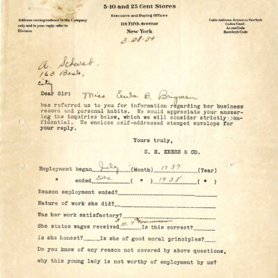 Reference for Eula B. Brigman