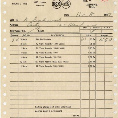 Invoice from McGregor's Inc.