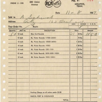 Invoice from McGregor's Inc.