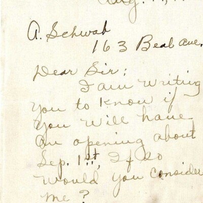 Correspondence, A. Schwab and Martele Campbell