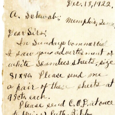 Correspondence from Ruth Bibb