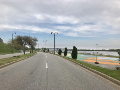 Empty Riverside Drive