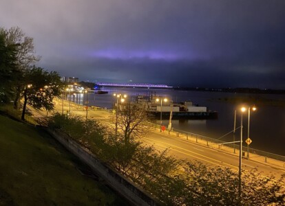 Blue Lights on Big River Crossing