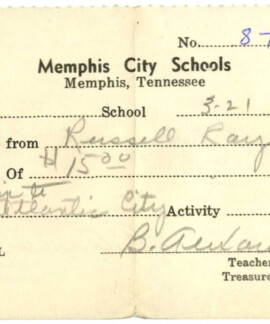 Receipt from Memphis City Schools