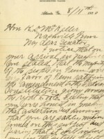 Handwritten letter to Senator McKellar complaining that his stance in favor of women's suffrage does not represent the attitude of the majority of people in the South.