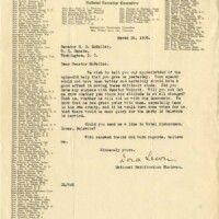 Correspondence between Dora Lewis of the National Woman's Party and U.S. Senator Kenneth Douglas McKellar of Tennessee. McKellar had recently been in Delaware trying to lobby politicians in that state to ratify the Nineteenth Amendment. His efforts were unsuccessful, and Delaware rejected the amendment in June 1920.
