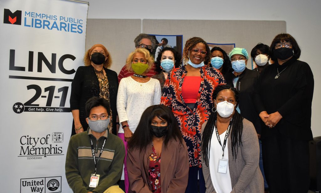 Kimberly Jordan-Fluker with the staff of LINC 211 at the Memphis Public Library