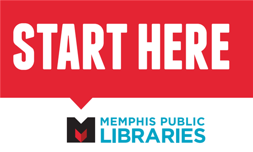 Start Here Logo on top of the Memphis Public Libraries Logo